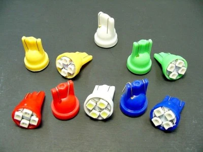 10 Asst AMC 明亮 12V LED 194 T10 楔形仪表盘灯泡 — 第 1/4 张图片