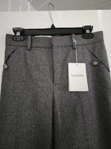 Valentino Wool Pants Trouser Embellished Hiver New NWT Size 2 - Picture 1 of 13