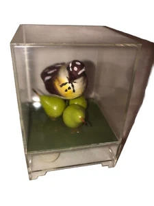 Berman 1973 Animated Music Box Partridge In A Pear Tree Hong Kong Lucite Box Fun - Picture 1 of 6