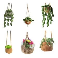 Cute Car Plant Crochet Basket Plant for Car Decorations Gift