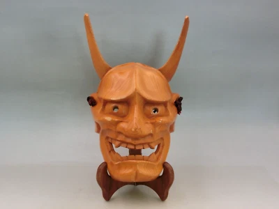 Máscara Noh Japonesa Vintage Madeira HANNYA Demônio Feminino ONI Máscara Kagura - Imagem 1 de 4