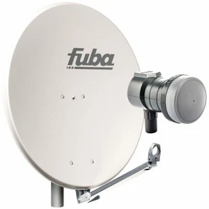 Fuba Sat Komplettanlage 1 Teilnehmer - Fuba Satellitenschüssel 80cm Alu hellgrau - Bild 1 von 3