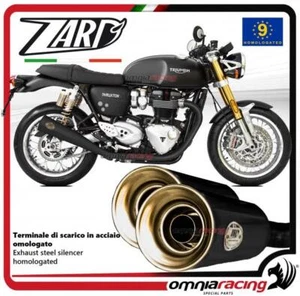Zard pair of exhaust steel black homologated for Triumph Thruxton R 1200 2016> - Foto 1 di 5