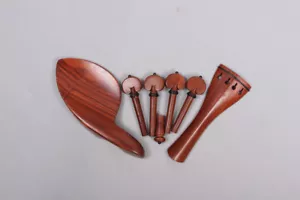 New 4/4 violin Kit accessories Rosewood Violin peg tailpiece chinrest endpin - Picture 1 of 7