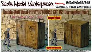 Modellino in scala capolavori/Yorke doppia stalla legno privato/OUTHOUSE KIT O/1;48 - Foto 1 di 12