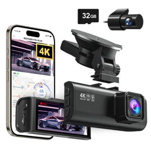 REDTIGER Dash Cam Front Rear,4K/2.5K Full HD Dash Camera for Cars, Night Vision - Picture 1 of 10