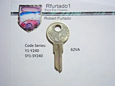 Llave en blanco para Volkswagen Escarabajos y Autobús/Puertas de Furgonetas/Tapa 1952 y anteriores (62VA) Foto 1 de 2