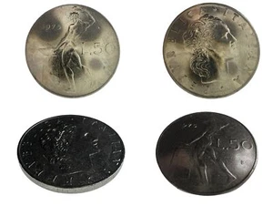 1975 Italian L50 Coin Italy Republic Man Hammer and Anvil 50 Lire Currency - Picture 1 of 5