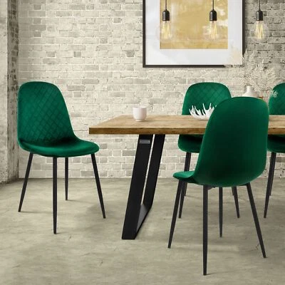Set 4x sillas de comedor de terciopelo gris oscuro diseño ergonómico moderno - Imagen 1 de 4