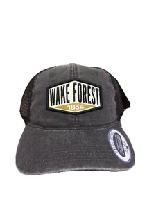 New Wake Forest Black Gray Classic Cut Baseball Cap HAT NWT Ahead - Picture 1 of 7