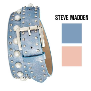 Steve Madden Imitation Pearl & Rhinestone Metallic Belt - Picture 1 of 3