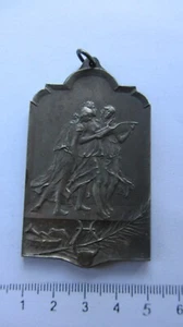 MEDAILLE FANFARES BELGIQUE EUGIES , BRONZE , 1934 , L: 70mm . - Picture 1 of 3