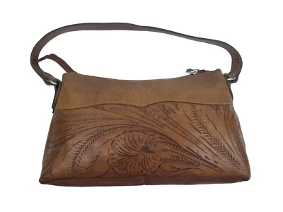 Vintage Genuine Leather Tooled Purse Handbag  From A Leader In Leather PARAGUAY - Image 1 of 4