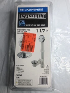 Everbilt Twist and Close 1-1/2 pulg. moldura cromada poli 224 139 blanco - Imagen 1 de 4