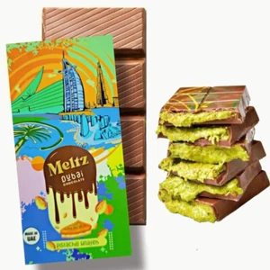 Chocolate Premium Kunafa & Pistachio Bar Viral Gourmet Dubai Dessert Treat 192g - Picture 1 of 26