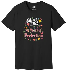 70th Birthday T-Shirt, 1954 T-Shirt, 70th Birthday Gift, Floral Birthday Shirt, - Picture 1 of 3