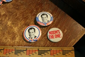 Richard Nixon 1968 3 botones de campaña diff. NIXON AHORA, VICTORIA - Imagen 1 de 1