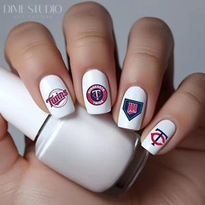 Minnesota Twins Baseball Nail Decals Water Transfer Clear Overlay - Picture 1 of 5