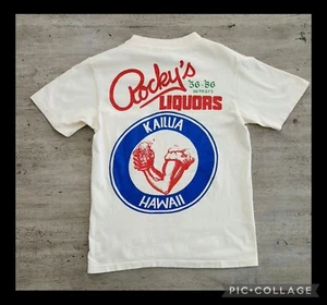 Vintage 80s Rocky's Liquors Kailua Hawaii Single Stitch Graphic T-Shirt Sz S USA - Picture 1 of 10