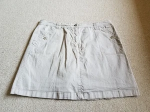 Womens Skort-KAREN SCOTT-beige cotton stretch-16 - Picture 1 of 5