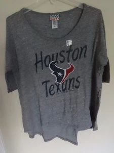 Officially Licensed NFL Women Houston Texans Junk Food Gray T-Shirt M & XL - Picture 1 of 4