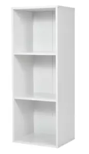 3 Tier Shelf Display Bookshelf Bookcase Storage White Rack Wooden Shelving - Picture 1 of 9