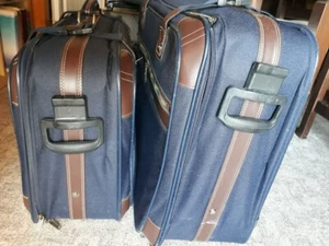 2 Stück Reisekoffer mit Rollen 110L + 70L Reisetaschen Kofferset blau - Bild 1 von 9