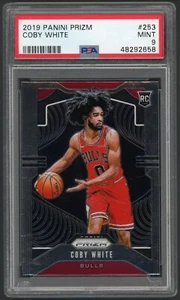 2019 Panini Prizm Coby White Chicago Bulls #253 PSA 9 MINT Rookie Card - Picture 1 of 2