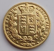 1839 Victoria Half Sovereign. 22 Karrat Gold Plated, Original Size. 