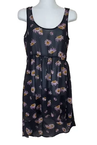 O'Neill Kleid klein transparent schwarz Gänseblümchen Blumen Skater Surfer kurz Freizeit Cover - Bild 1 von 10