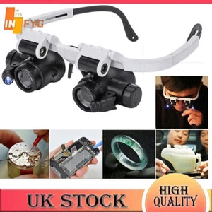 8X/15X/23X Jeweler Watchmaker with LED Light Magnifying Glass Headband Magnifier - Picture 1 of 11