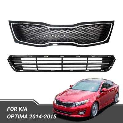 Juego de 2 piezas de parachoques delantero rejilla superior e inferior para Kia Optima LX EX 2014 2015 Foto 1 de 4