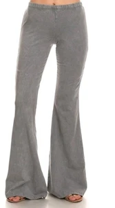 Chatoyant Mineral Wash Bell Bottom Flare Legging Gray Medium EUC B25.3 - Picture 1 of 11