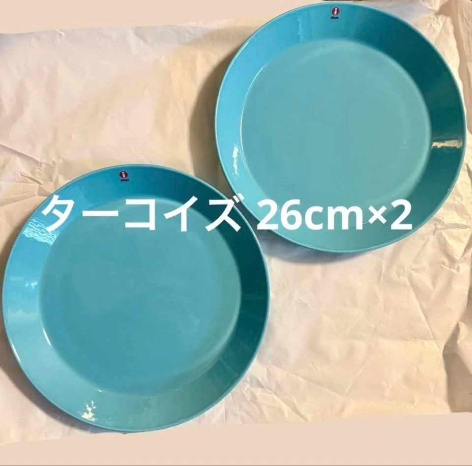 Iittala Teema Turquesa 10,2 pulgadas (26 cm) Juego de 2 Descatalogados Usados Japón Foto 1 de 4