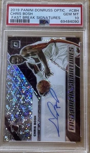 Tarjeta de baloncesto Pop 2 PSA 10 Chris Bosh Miami Heat Auto NBA refractor Panini - Imagen 1 de 2