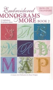 Leisure Arts Embroidered Monograms and More Embroidery Book 2, Embroidery Book, - Picture 1 of 1