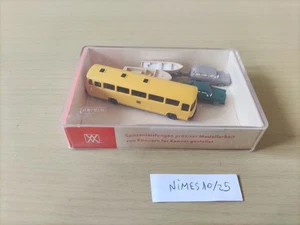 WIKING, BOX BUSSE UND PKW MIT ANHÄNGER BOOT 1/166e - Bild 1 von 3