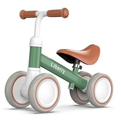  Baby Balance Bike for 1 Year Old Boys, 4 Wheels Toddler Balance Bike Green - Image 1 of 4