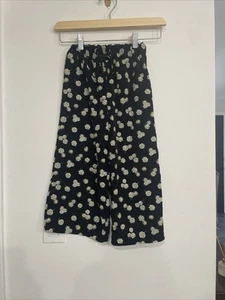 Jenna & Jessie Girls Pants Wide Leg Daisies Black Size 7 - Picture 1 of 9