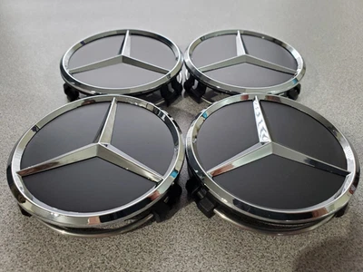 4pcs 75mm Wheel Center Rim Hub Caps Badge Fit For Mercedes-Benz Most Models - Image 1 of 4