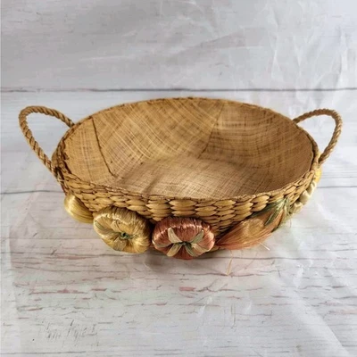 Cazuela redonda de rafia Pyrex con tela cesta tejida para servir frutas Foto 1 de 4