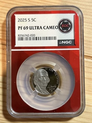 2025 S Jefferson Cent 5C NGC PF69 ULTRA CAMEO RED CORE - Image 1 of 2