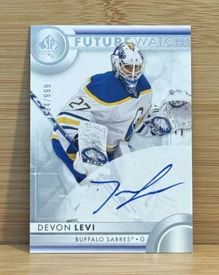 2023-24 SP Authentic Future Watch Rookie Auto #103 Devon Levi /999 Sabres - Image 1 of 2