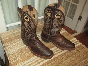 Stivali da cowboy Ariat Heritage Roughstock marroni punta quadrata 10002227 uomo 9,5 D - Foto 1 di 11