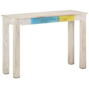 Rough Mango Wood Console Table White 115x35x77 cm Wooden Side Table vidaXL - Picture 1 of 10