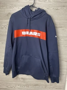 Nike Chicago Bears Felpa con Cappuccio Uomo Grande Blu Therma-Fit Calcio Autentico Logo NFL - Foto 1 di 7