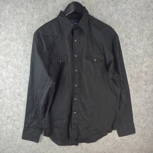 Wrangler Shirt Mens Large Black Pearl Snap Button Up Long Sleeve 13697 - Bild 1 von 10