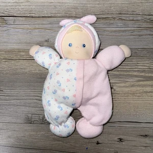 Vintage Eden rosa Baby Puppe Plüsch Herzen Blumen Schlafanzug blonde Haare blaue Augen - Bild 1 von 6