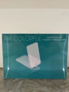 Riki bunte Reise Make-up Spiegel Magneti Palette - 3 Ebenen LED-Beleuchtung + USB WEISS - Bild 1 von 6