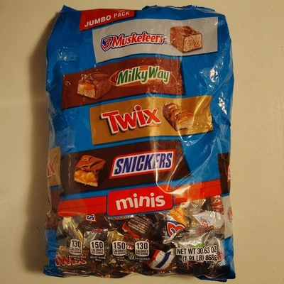 Barras de caramelo de chocolate con leche Mars Minis paquete de variedad enorme 30,63 oz. Prioridad de envíos Foto 1 de 3